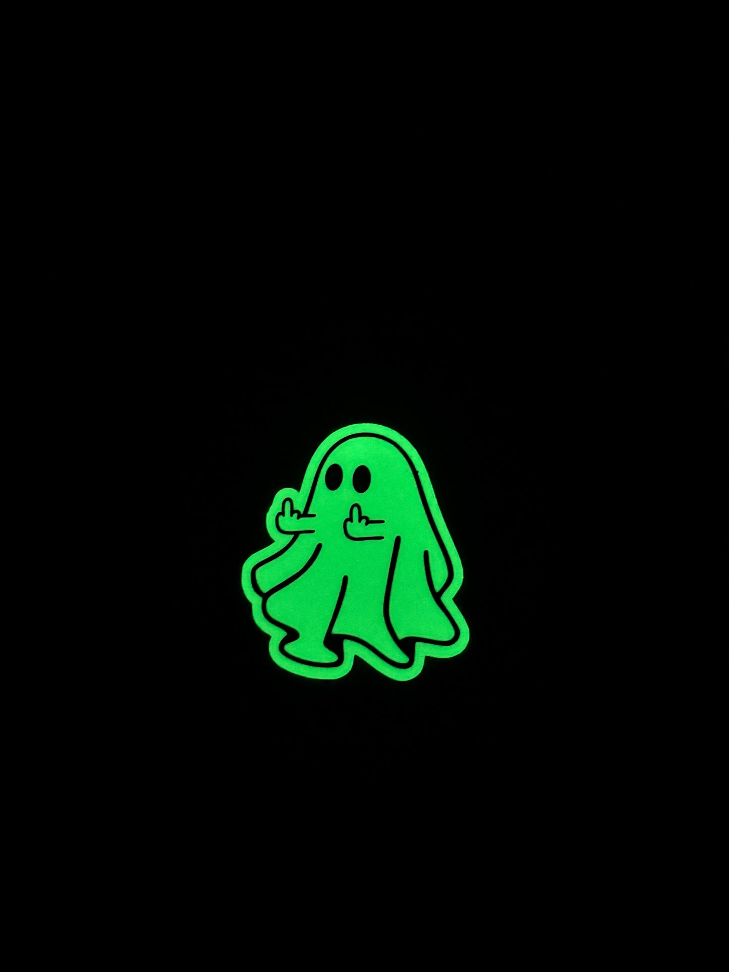 Sticker nachtleuchtend „Geist Mittelfinger“
