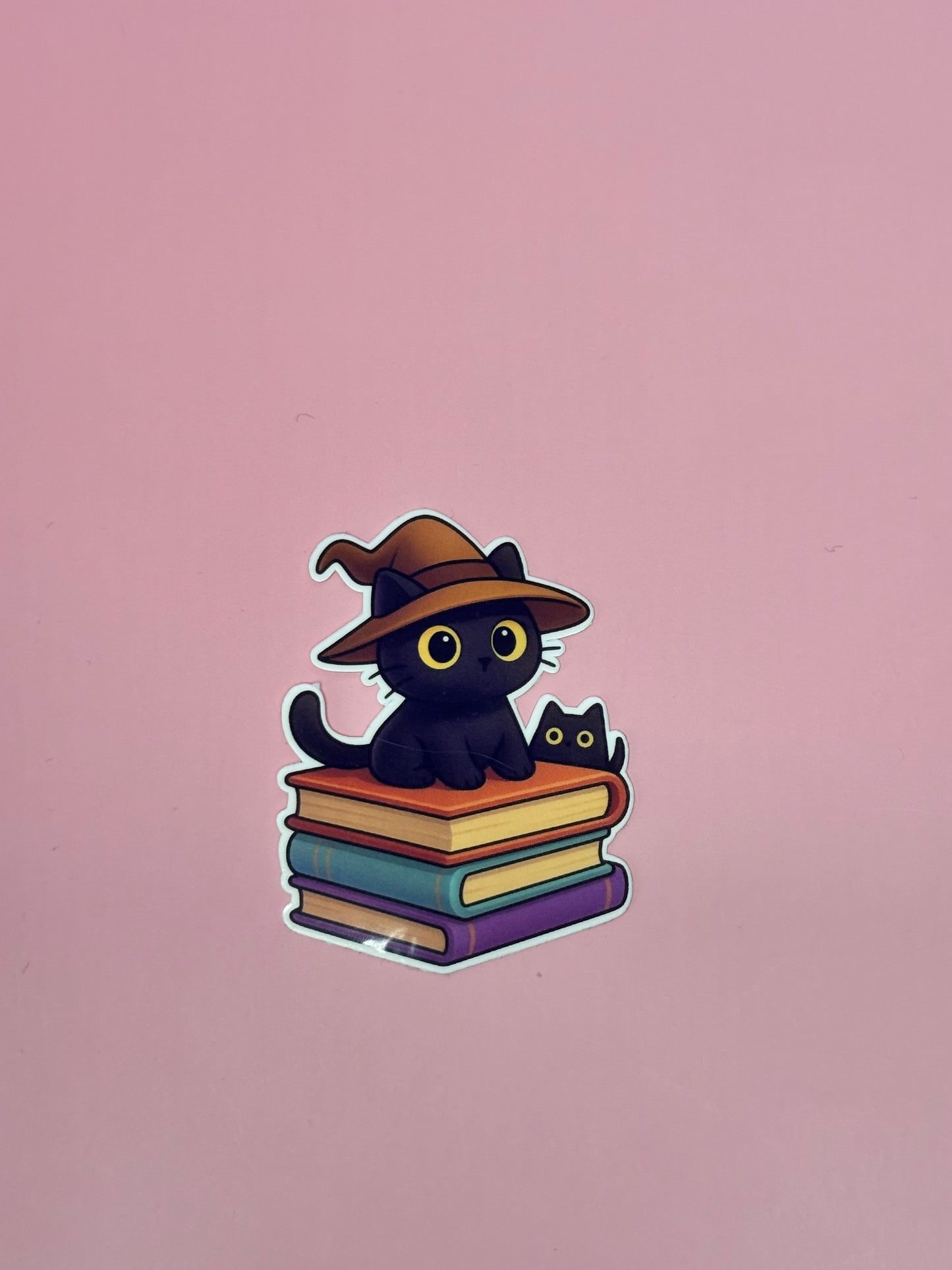 Katze mit Büchern- Sticker