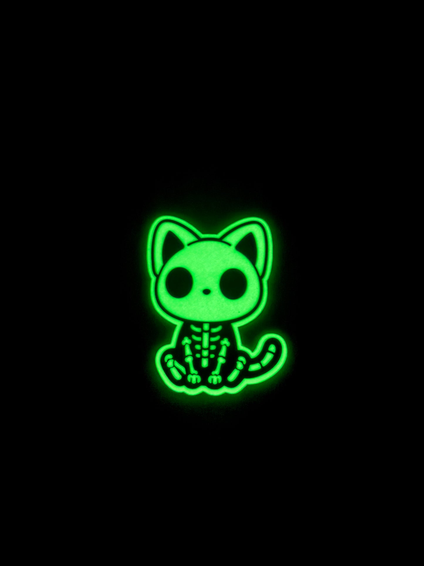 Sticker nachtleuchtend „Katzenskelett“