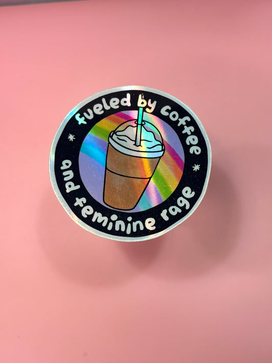 Sticker „Coffee & feminine rage“
