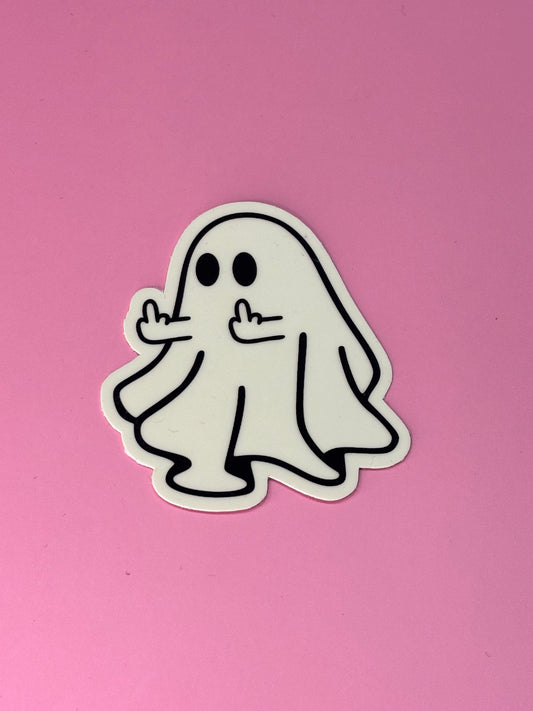 Sticker nachtleuchtend „Geist Mittelfinger“