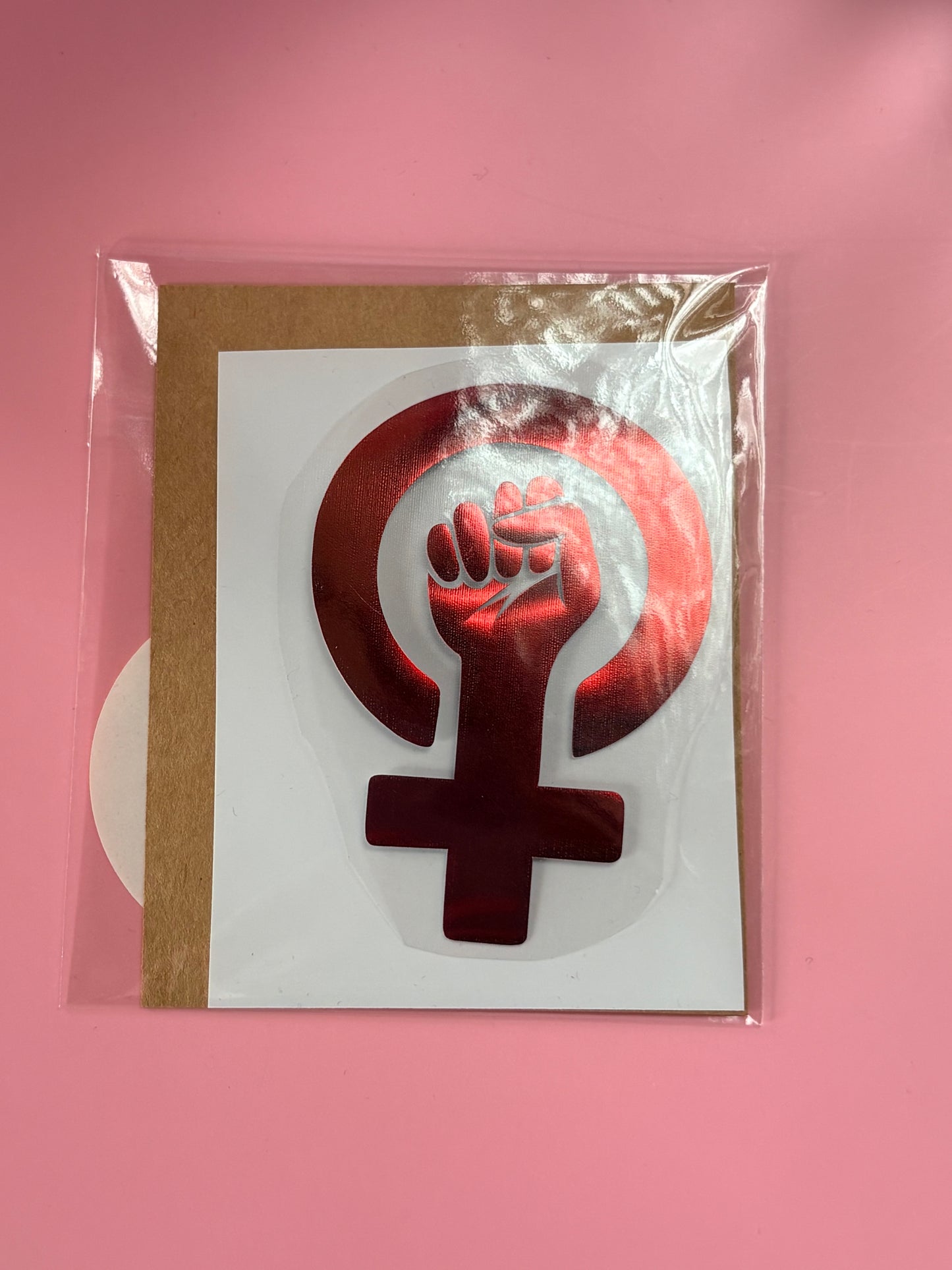 Bügelbild „feministische Faust“