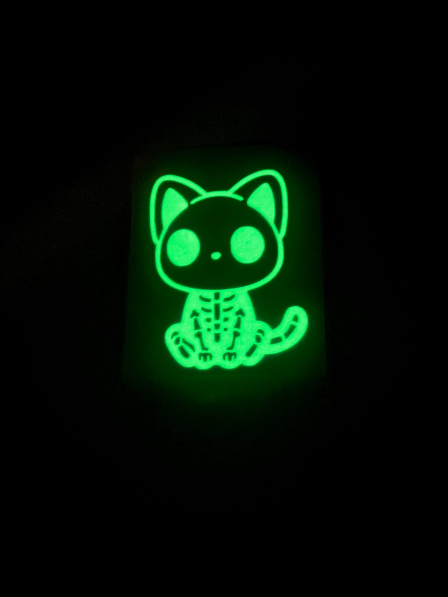 Bügelbild „ Katzenskelett“ nachtleuchtend
