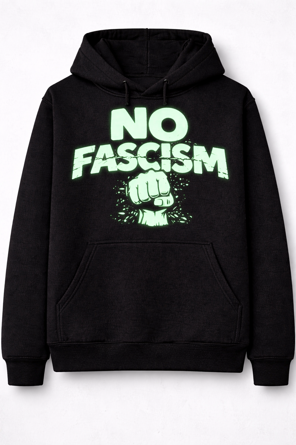 Hoodie „No Fascism“ glow in the Dark