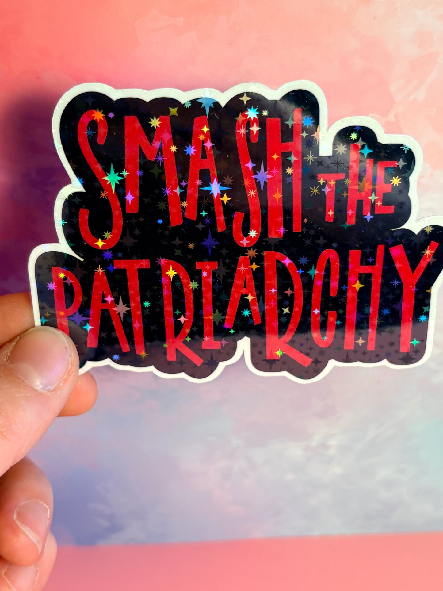 Sticker „smash the patriarchy“