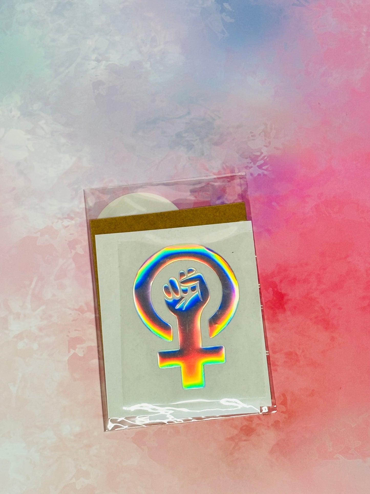 Bügelbild „feministische Faust“